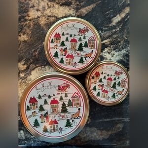 Vintage Holiday Nesting Tins set of 3